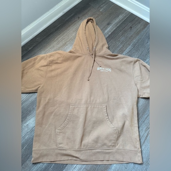 Wave Hog Surf Shop NJ Beach Sweatshirt Hoodie Brown Blue Size Size L XL - Picture 2 of 9